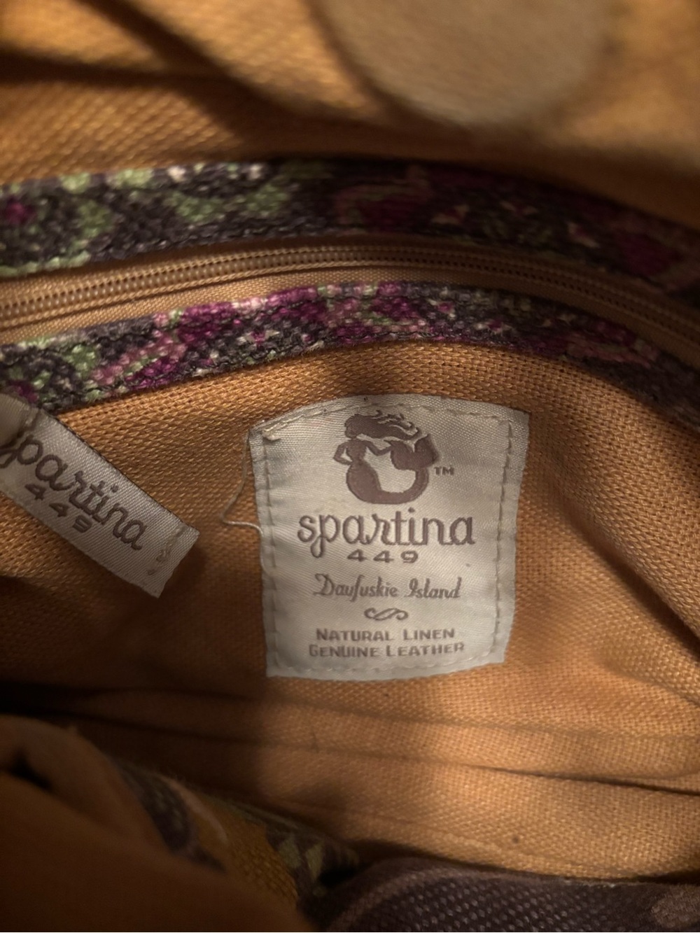 Spartina 449 Floral Canvas Shoulder Bag in Pink, Yellow & Brown - Picture 6 of 10
